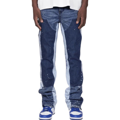 "Blue Patch Flared Denim"