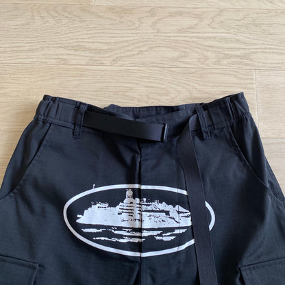 "alcatraz" cargo shorts black